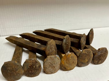 LOT OF 10 RAILROAD SPIKES