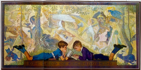 NORMAN ROCKWELL VINTAGE PRINT "THE LAND OF ENCHANTMENT"