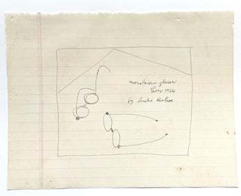 ORIGINAL NAIVE ART INK ON PAPER DRAWING