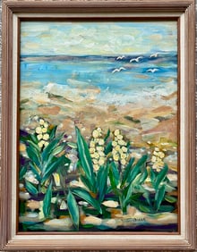 ORIGINAL VINTAGE SEASCAPE OIL PAINTING SIGNED DIANA