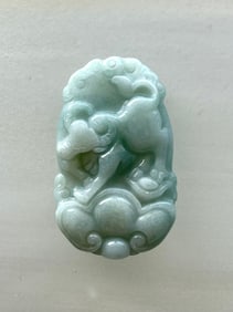 CHINESE ZODIAC JADE PENDANT OX
