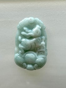 CHINESE ZODIAC JADE PENDANT RABBIT