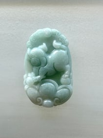 CHINESE ZODIAC JADE PENDANT PIG