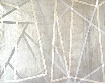 MINIMALIST SILVER GRAY ACRYLIC ON CANVAS PAINTING