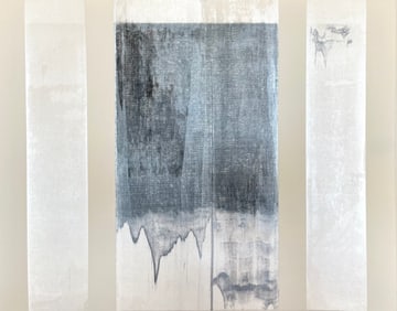 MINIMALIST MIXED MEDIA ON PAPER PAINTING