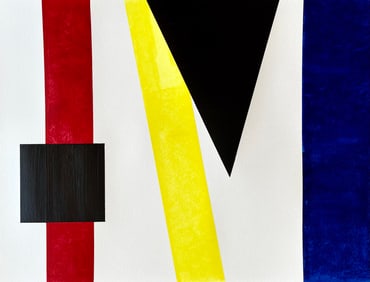 SUPREMATIST ACRYLIC ON PAPER PAINTING