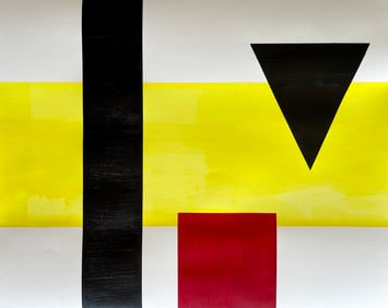 SUPREMATIST ACRYLIC ON PAPER PAINTING