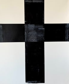 MODERN GEOMETRIC COMPOSITION BLACK CROSS