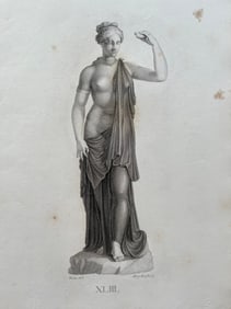 ANTIQUE NEOCLASSICAL ENGRAVING GREEK ROMAN STATUE