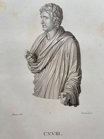 ANTIQUE NEOCLASSICAL ENGRAVING GREEK STATUE