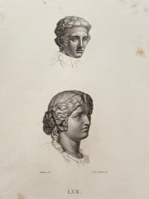 ANTIQUE NEOCLASSICAL ENGRAVING GREEK ROMAN STATUES