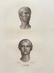 ANTIQUE NEOCLASSICAL ENGRAVING GREEK ROMAN STATUES