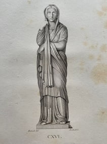 ANTIQUE NEOCLASSICAL ENGRAVING ROMAN SCULPTURE