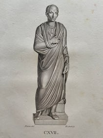 ANTIQUE NEOCLASSICAL ENGRAVING ROMAN SCULPTURE CICERO