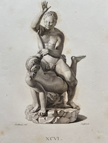 ANTIQUE NEOCLASSICAL ENGRAVING ROMAN SCULPTURE