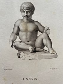 ANTIQUE NEOCLASSICAL ENGRAVING ROMAN SCULPTURE