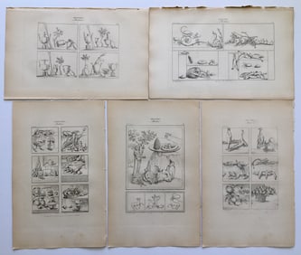 LOT OF 5 FRENCH ENGRAVINGS POMPEI AND HERCULANEUM