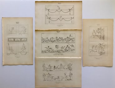 LOT OF 5 FRENCH ENGRAVINGS POMPEI AND HERCULANEUM