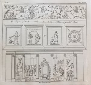 ARCHITECTURAL ENGRAVING ITALIAN BASILICA INTERIOR