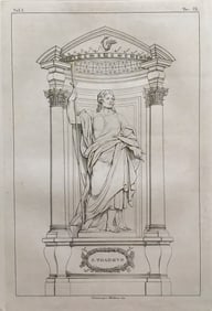 ARCHITECTURAL ENGRAVING ITALIAN BASILICA INTERIOR SAINT THADDEUS