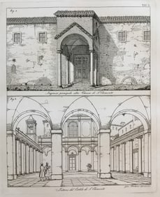 ARCHITECTURAL ENGRAVING ROMAN BASILICA OF SAN CLEMENTE