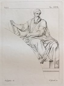 ARCHITECTURAL ENGRAVING ITALIAN BASILICA INTERIOR