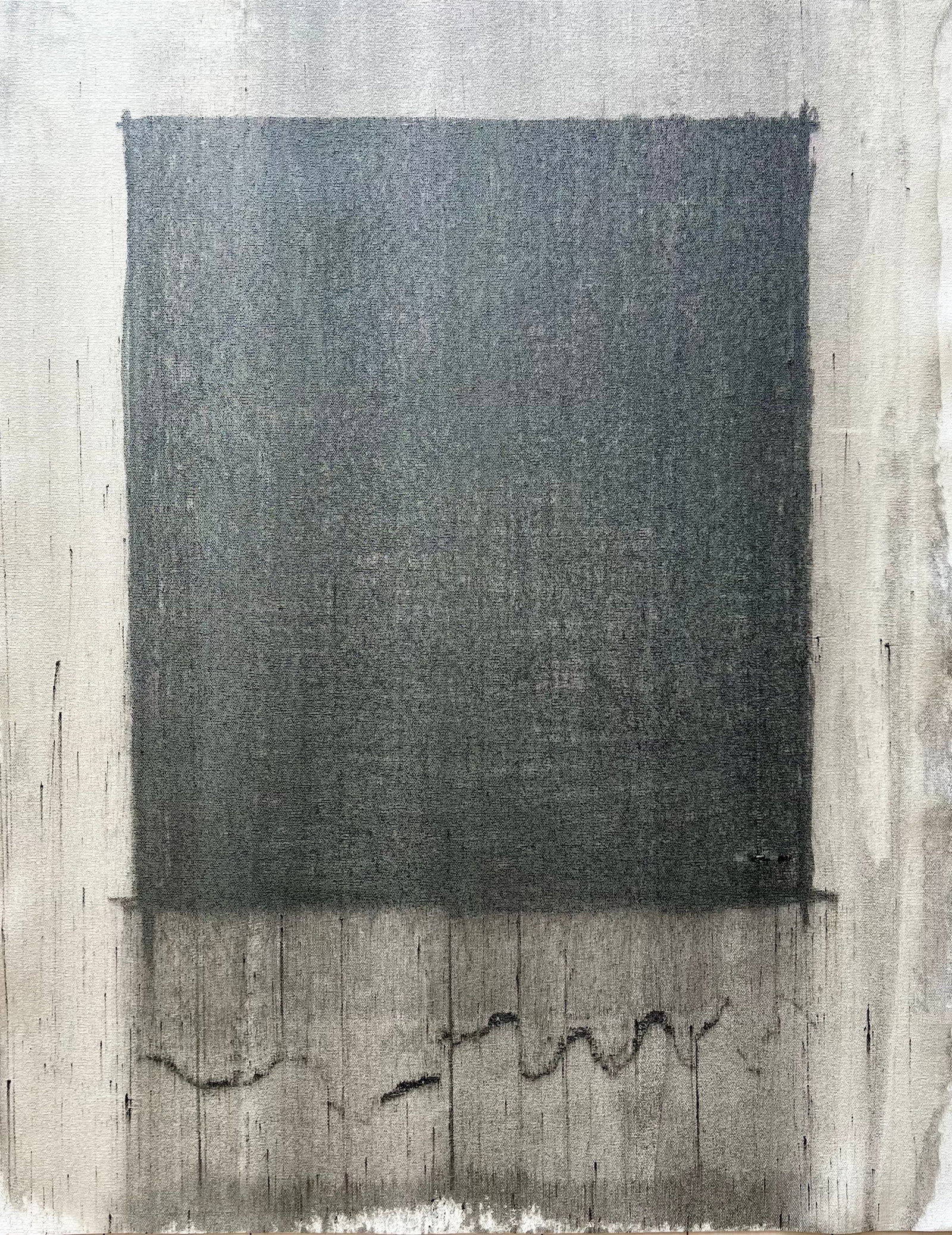 SUPREMATIST MIXED MEDIA ON CANVAS BLACK AND WHITE PAINTING: TOTAL CANVAS SIZE: 30 X 36 INCHES APPROX. UNSTRETCHED. LAST PICTURE IS AN EXAMPLE OF HOW IT MAY LOOK IN A ROOM. CANVAS COMES ROLLED. SHIPPING IN THE U.S VIA USPS PRIORITY MAIL $36