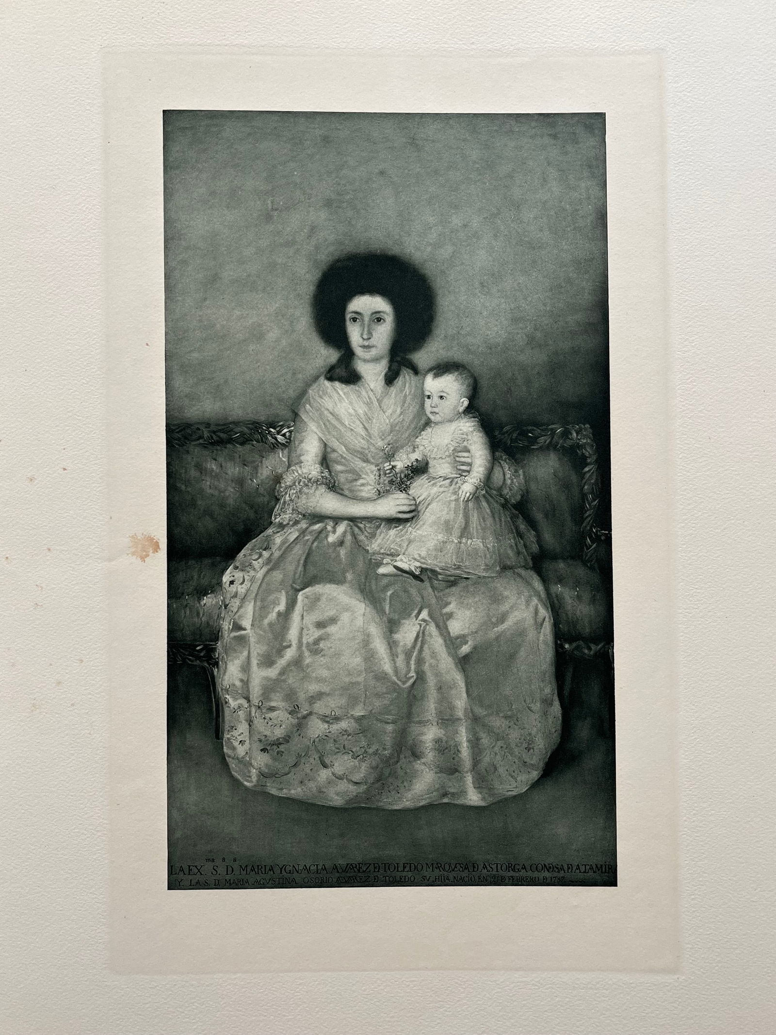 Etching Francisco Goya Portrait Countess Altamira & Daughter Printed France 1928: Size: 19 X 15 Inches Approx. UNFRAMED. Printed France 1928. Shipping in the U.S via USPS Priority Mail $20