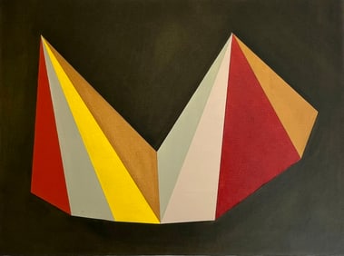 VINTAGE ABSTRACT OIL ON CANVAS PAINTING