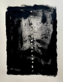 ABSTRACT CONTEMPORARY BLACK AND WHITE PAINTING