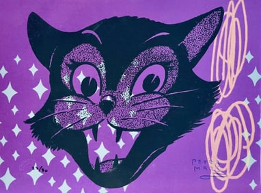 PETER MARS SIGNED ORIGINAL SILKSCREEN CAT POP ART