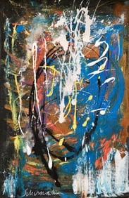 ABSTRACT EXPRESSIONIST PAINTING ON CANVAS