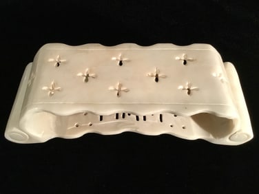 ANTIQUE CHINESE WHITE JADE CARVED PILLOW