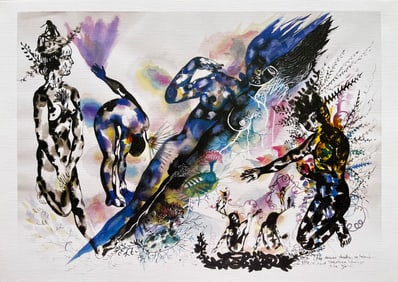 CUBAN PAINTER ZAIDA DEL RIO LITHOGRAPH