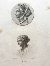 ANTIQUE NEOCLASSICAL ENGRAVING ROMAN STATUE CAMEO FRIEDRICH SEIFERT