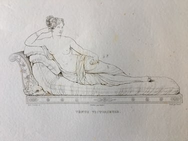 ANTIQUE CANOVA NEOCLASSICAL ENGRAVING VENUS VICTORIOUS