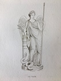 ANTIQUE CANOVA NEOCLASSICAL ENGRAVING LA PAIX