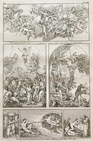 ANTIQUE ENGRAVING AFTER OLD ITALIAN MASTERS FRESCOES AT THE SISTINE CHAPEL