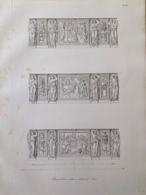 ANTIQUE ARCHITECTURAL ENGRAVING ITALIAN CATHEDRAL