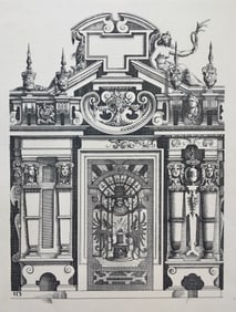 ANTIQUE GOTHIC ARCHITECTURAL PRINT WENDEL DIETTERLIN
