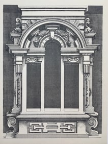 ANTIQUE GOTHIC ARCHITECTURAL PRINT WENDEL DIETTERLIN