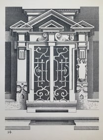 ANTIQUE GOTHIC ARCHITECTURAL PRINT WENDEL DIETTERLIN