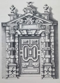 ANTIQUE GOTHIC ARCHITECTURAL PRINT WENDEL DIETTERLIN