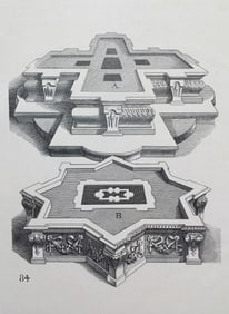 ANTIQUE GOTHIC ARCHITECTURAL PRINT WENDEL DIETTERLIN