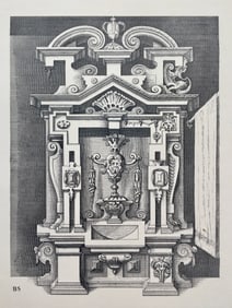 ANTIQUE GOTHIC ARCHITECTURAL PRINT WENDEL DIETTERLIN
