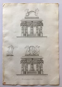 ANTIQUE ITALIAN BAROQUE ARCHITECTURAL ENGRAVING