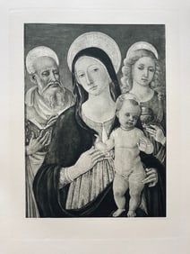 LARGE ETCHING AFTER MATTEO DI GIOVANNI MADONNA AND CHILD
