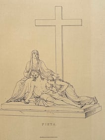 ANTIQUE PRINT AFTER ANTONIO CANOVA PIETA
