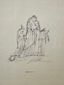 ANTIQUE PRINT AFTER ANTONIO CANOVA MOURNING