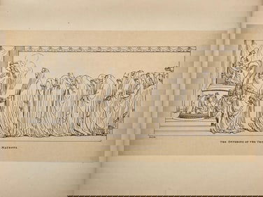 ANTIQUE PRINT AFTER ANTONIO CANOVA THE OFFERING OF THE TROJAN MATRONS